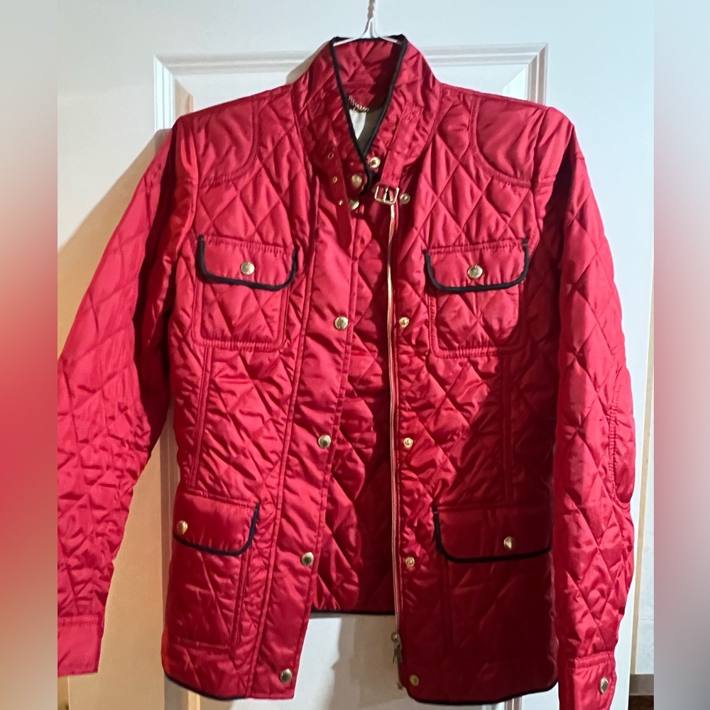 Banana Republic red quilted jacket - size small